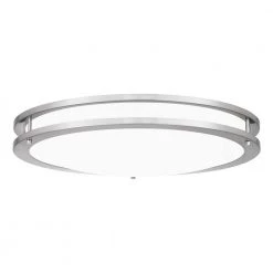 Euclid 24 in. Brushed Nickel LED Semi-Flush Mount by Quoizel