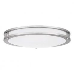 Euclid 24 in. Brushed Nickel LED Semi-Flush Mount by Quoizel -Quoizel Sales brushed nickel quoizel flush mount lights euc1624bn c3 1000