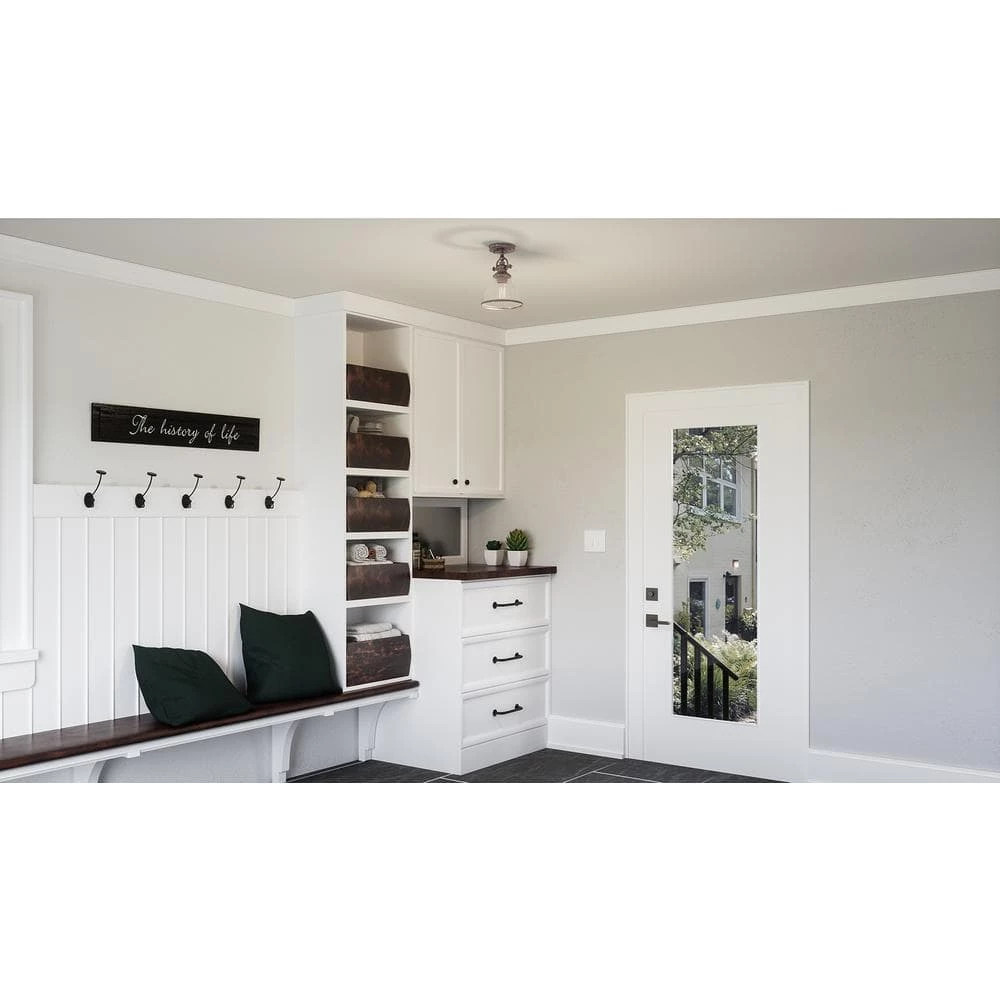 Grant 10.5 in. 1-Light Brushed Nickel Semi-Flush Mount by Quoizel 8 Grant 10.5 in. 1-Light Brushed Nickel Semi-Flush Mount by Quoizel - Image 6