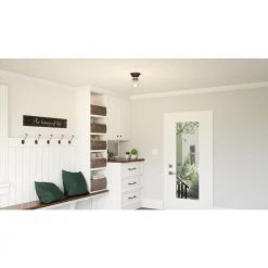 Halsey 10 in. 1-Light Brushed Nickel Flush Mount by Quoizel -Quoizel Sales brushed nickel quoizel flush mount lights hly1610bn 31 1000