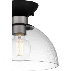 Halsey 10 in. 1-Light Brushed Nickel Flush Mount by Quoizel -Quoizel Sales brushed nickel quoizel flush mount lights hly1610bn 44 1000