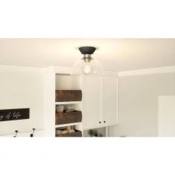 Halsey 10 in. 1-Light Brushed Nickel Flush Mount by Quoizel -Quoizel Sales brushed nickel quoizel flush mount lights hly1610bn 66 1000