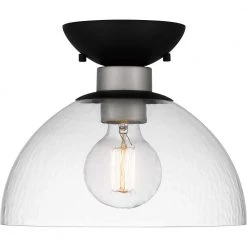 Halsey 10 in. 1-Light Brushed Nickel Flush Mount by Quoizel -Quoizel Sales brushed nickel quoizel flush mount lights hly1610bn c3 1000