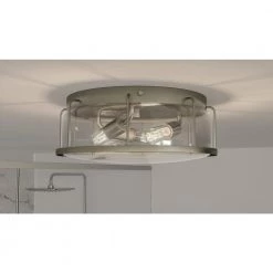 Ludlow 13.25 in. 3-Light Brushed Nickel Flush Mount by Quoizel -Quoizel Sales brushed nickel quoizel flush mount lights lud1613bn 31 1000