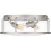 Ludlow 13.25 in. 3-Light Brushed Nickel Flush Mount by Quoizel -Quoizel Sales brushed nickel quoizel flush mount lights lud1613bn 64 1000