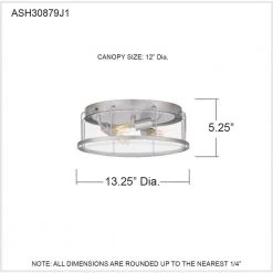 Ludlow 13.25 in. 3-Light Brushed Nickel Flush Mount by Quoizel -Quoizel Sales brushed nickel quoizel flush mount lights lud1613bn 76 1000