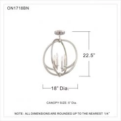 Orion 18 in. 4-Light Brushed Nickel Semi-Flush Mount by Quoizel 9 Orion 18 in. 4-Light Brushed Nickel Semi-Flush Mount by Quoizel -Quoizel Sales brushed nickel quoizel flush mount lights on1718bn 4f 1000