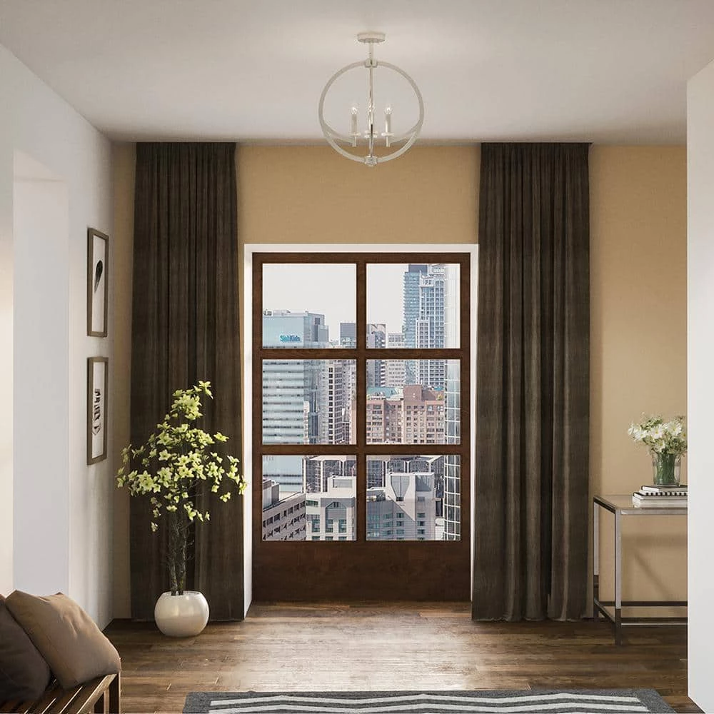 Orion 18 in. 4-Light Brushed Nickel Semi-Flush Mount by Quoizel 5 Orion 18 in. 4-Light Brushed Nickel Semi-Flush Mount by Quoizel - Image 3