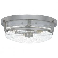 Copernicus 14.5 in. 3-Light Brushed Nickel Flush Mount by Quoizel -Quoizel Sales brushed nickel quoizel flush mount lights qf5282bn 1f 1000