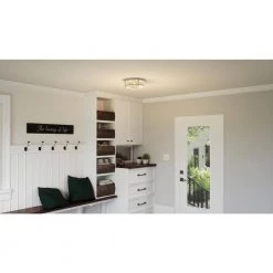 Copernicus 14.5 in. 3-Light Brushed Nickel Flush Mount by Quoizel -Quoizel Sales brushed nickel quoizel flush mount lights qf5282bn 31 1000