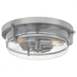 Copernicus 14.5 in. 3-Light Brushed Nickel Flush Mount by Quoizel -Quoizel Sales brushed nickel quoizel flush mount lights qf5282bn c3 1000