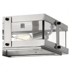 Beck 2-Light Brushed Nickel Flush Mount with Clear Glass by Quoizel -Quoizel Sales brushed nickel quoizel flush mount lights qfl5347bn 44 1000