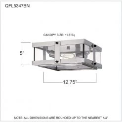Beck 2-Light Brushed Nickel Flush Mount with Clear Glass by Quoizel -Quoizel Sales brushed nickel quoizel flush mount lights qfl5347bn fa 1000