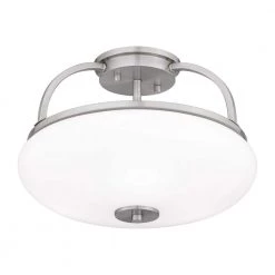 Easton 3-Light Brushed Nickel Semi-Flush Mount with Opal Glass by Quoizel 14 Easton 3-Light Brushed Nickel Semi-Flush Mount with Opal Glass by Quoizel -Quoizel Sales brushed nickel quoizel flush mount lights qsf5364bn 1f 1000