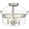 Prescott 15.75 in. 4-Light Brushed Nickel Semi-Flush Mount by Quoizel -Quoizel Sales brushed nickel quoizel flush mount lights qsf5602bn 64 1000