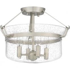 Prescott 15.75 in. 4-Light Brushed Nickel Semi-Flush Mount by Quoizel -Quoizel Sales brushed nickel quoizel flush mount lights qsf5602bn c3 1000