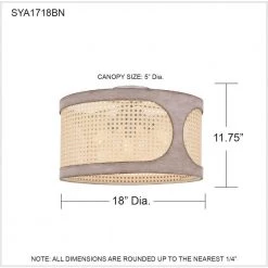 Syrah 18 in. 3-Light Brushed Nickel Semi-Flush Mount by Quoizel -Quoizel Sales brushed nickel quoizel flush mount lights sya1718bn 76 1000