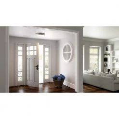 Verge 5.5 in. Brushed Nickel LED Flush Mount with White Acrylic Shade by Quoizel -Quoizel Sales brushed nickel quoizel flush mount lights vrg1605bn 31 1000