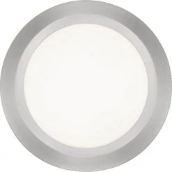 Verge 5.5 in. Brushed Nickel LED Flush Mount with White Acrylic Shade by Quoizel -Quoizel Sales brushed nickel quoizel flush mount lights vrg1605bn 44 1000