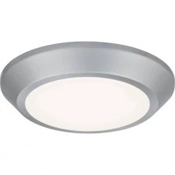 Verge 5.5 in. Brushed Nickel LED Flush Mount with White Acrylic Shade by Quoizel