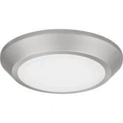 Verge 5.5 in. Brushed Nickel LED Flush Mount with White Acrylic Shade by Quoizel -Quoizel Sales brushed nickel quoizel flush mount lights vrg1605bn c3 1000