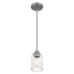 Acacia 1-Light Brushed Nickel Chandelier with Clear Water Glass by Quoizel 15 Acacia 1-Light Brushed Nickel Chandelier with Clear Water Glass by Quoizel -Quoizel Sales brushed nickel quoizel pendant lights aca1504bn 1f 1000