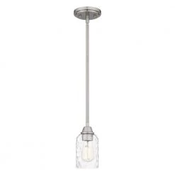 Acacia 1-Light Brushed Nickel Chandelier with Clear Water Glass by Quoizel 14 Acacia 1-Light Brushed Nickel Chandelier with Clear Water Glass by Quoizel -Quoizel Sales brushed nickel quoizel pendant lights aca1504bn 4f 1000
