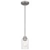 Acacia 1-Light Brushed Nickel Chandelier with Clear Water Glass by Quoizel