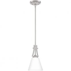Billingsley 1-Light Brushed Nickel Mini Pendant by Quoizel