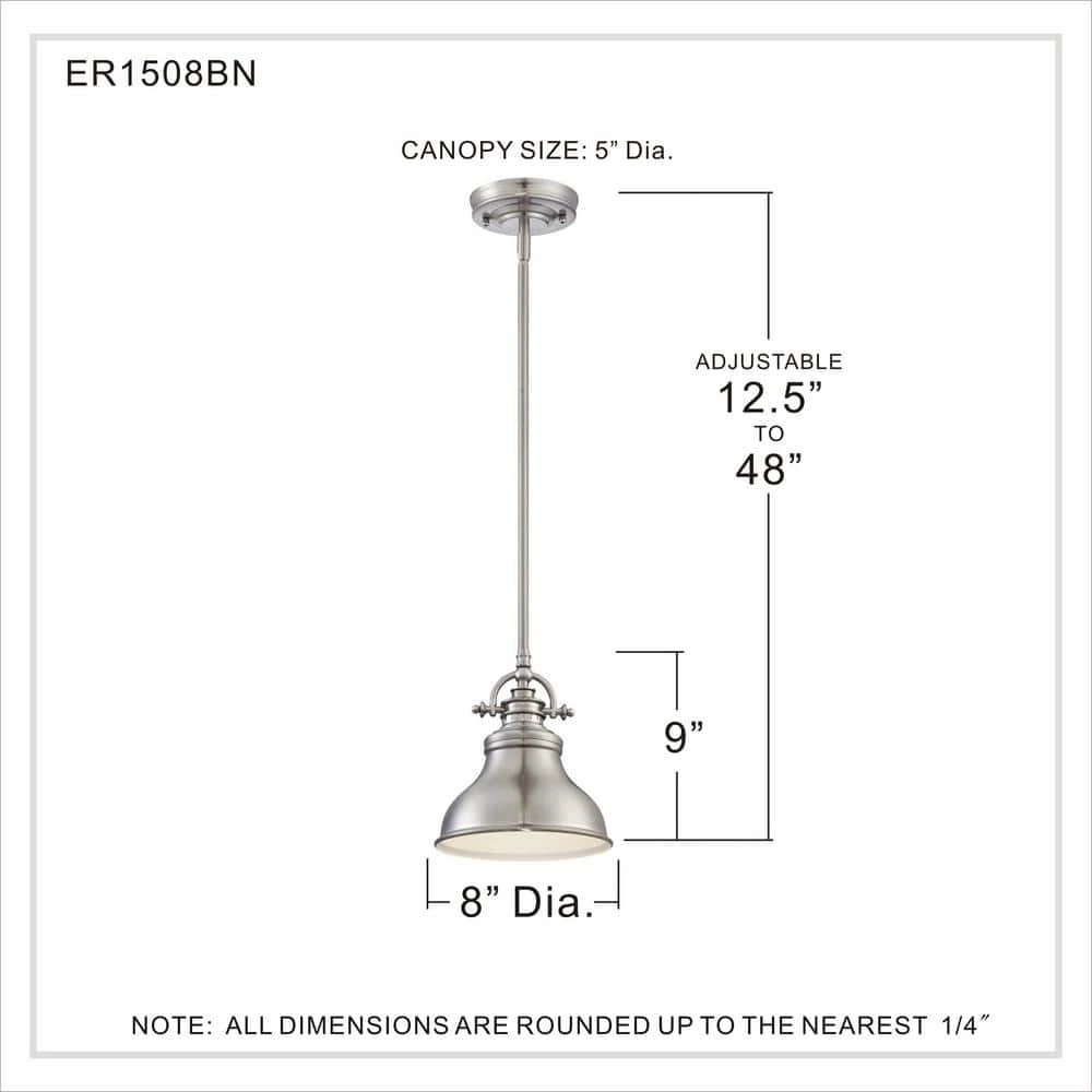 Emery 1-Light Brushed Nickel Mini Pendant by Quoizel 7 Emery 1-Light Brushed Nickel Mini Pendant by Quoizel - Image 5