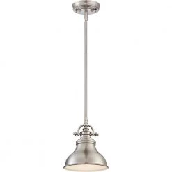 Emery 1-Light Brushed Nickel Mini Pendant by Quoizel