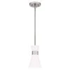 Fremont 1-Light Brushed Nickel Mini Pendant with White Metal Shade by Quoizel -Quoizel Sales brushed nickel quoizel pendant lights fmt1505bn 64 1000