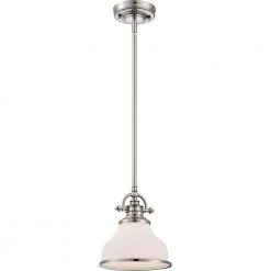 Grant 1-Light Brushed Nickel Mini Pendant by Quoizel