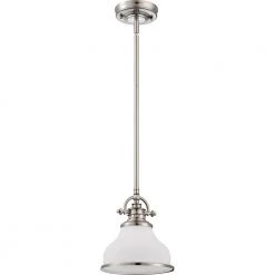 Grant 1-Light Brushed Nickel Mini Pendant by Quoizel -Quoizel Sales brushed nickel quoizel pendant lights grt1508bn c3 1000