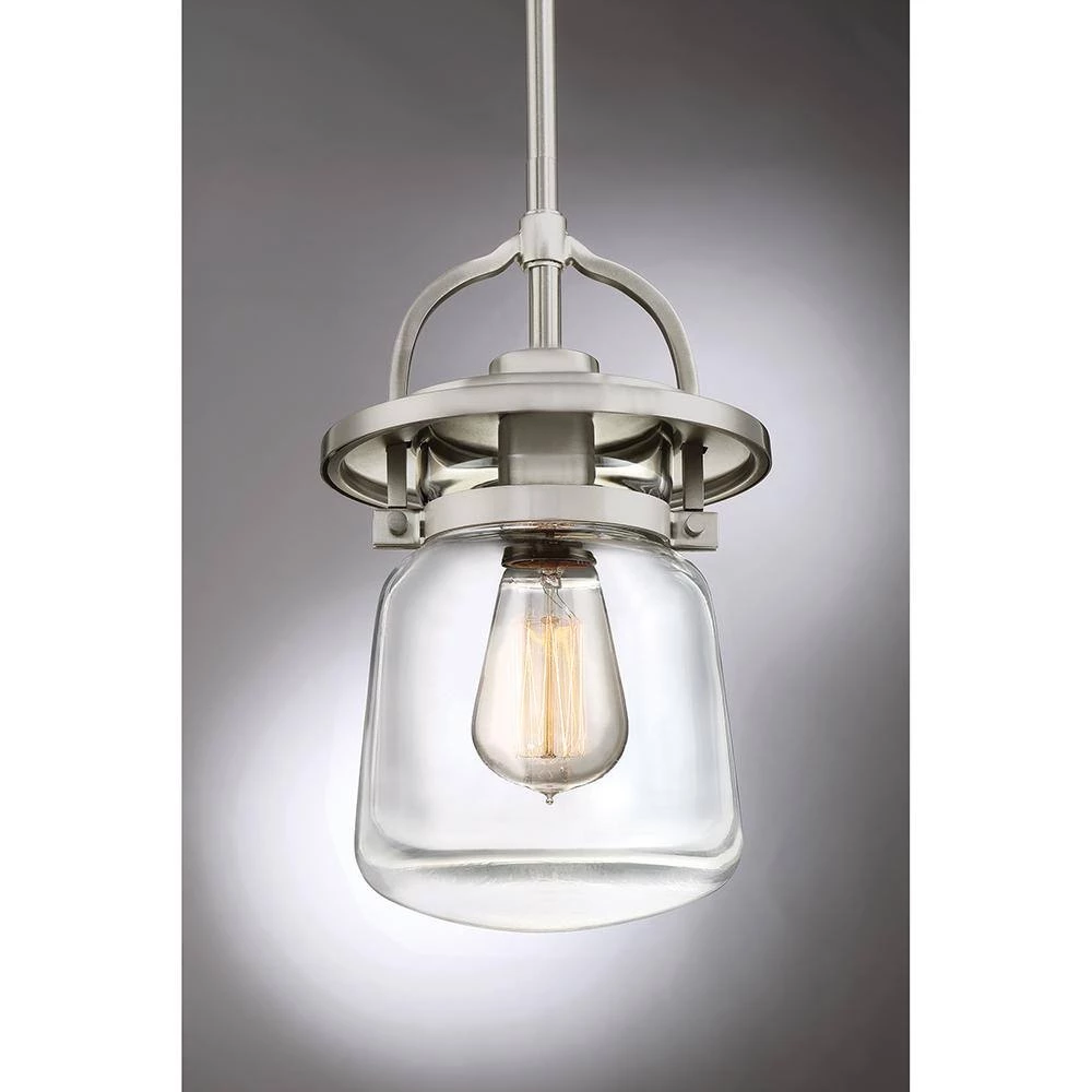 LaSalle 1-Light Brushed Nickel Mini Pendant by Quoizel 6 LaSalle 1-Light Brushed Nickel Mini Pendant by Quoizel - Image 4