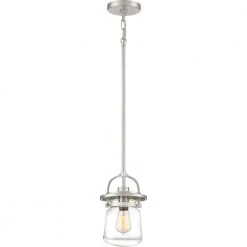 LaSalle 1-Light Brushed Nickel Mini Pendant by Quoizel