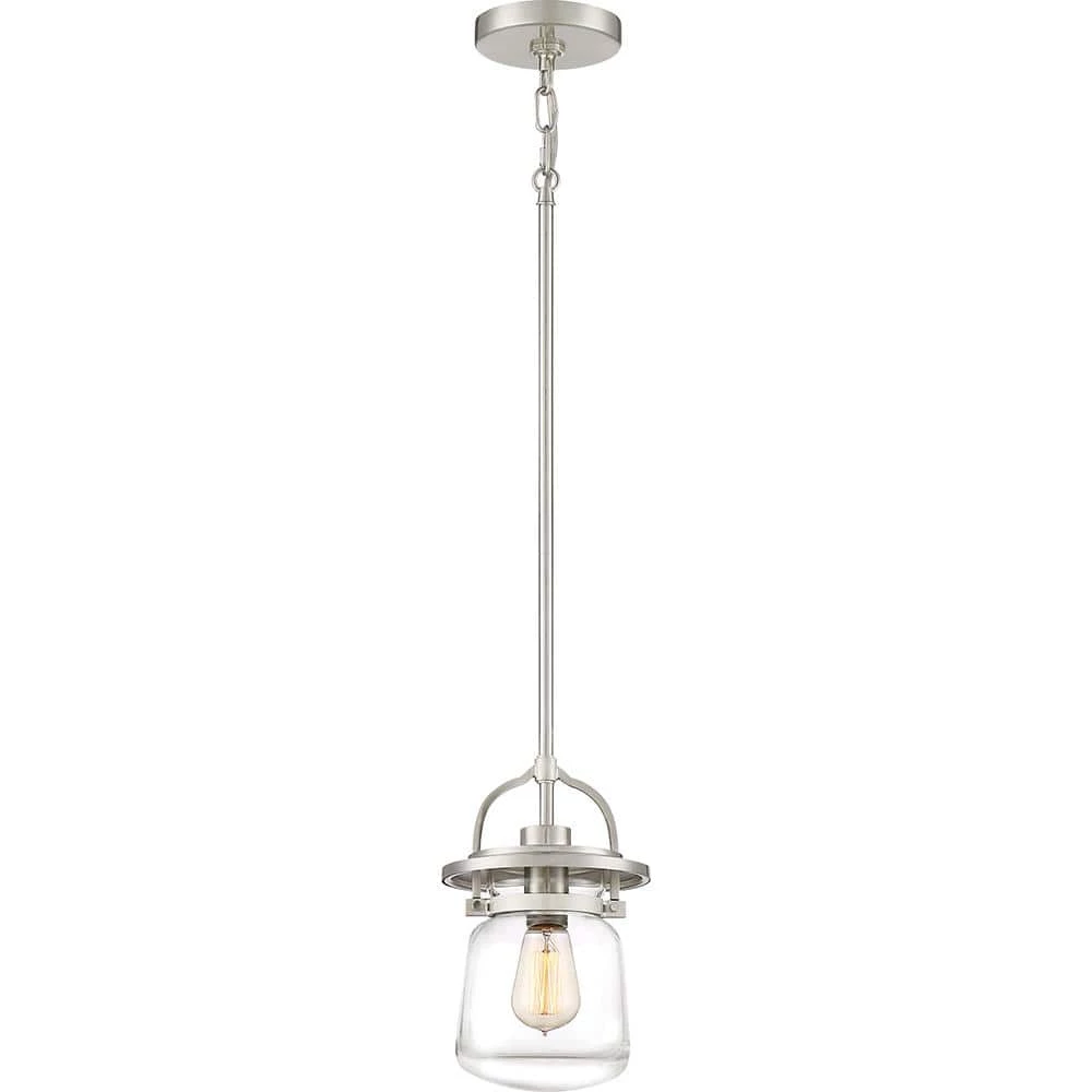 LaSalle 1-Light Brushed Nickel Mini Pendant by Quoizel 3 LaSalle 1-Light Brushed Nickel Mini Pendant by Quoizel