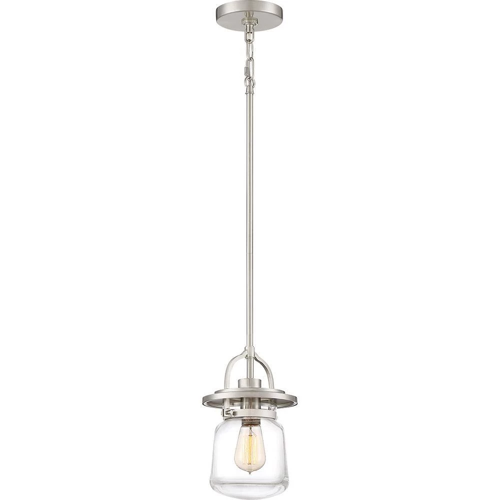 LaSalle 1-Light Brushed Nickel Mini Pendant by Quoizel 4 LaSalle 1-Light Brushed Nickel Mini Pendant by Quoizel - Image 2
