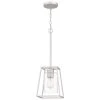 Prescott 1-Light Brushed Nickel Shaded Mini Pendant with Glass Shade by Quoizel -Quoizel Sales brushed nickel quoizel pendant lights prc1508bn 64 1000