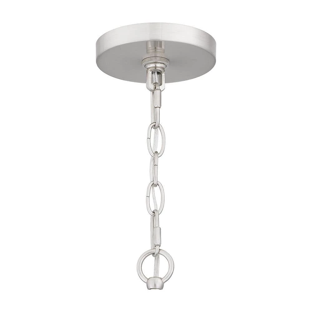 Prescott 1-Light Brushed Nickel Shaded Mini Pendant with Glass Shade by Quoizel 9 Prescott 1-Light Brushed Nickel Shaded Mini Pendant with Glass Shade by Quoizel - Image 7