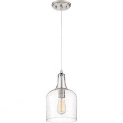 Anson 1-Light Brushed Nickel Mini Pendant by Quoizel