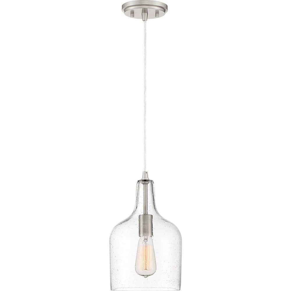 Anson 1-Light Brushed Nickel Mini Pendant by Quoizel 4 Anson 1-Light Brushed Nickel Mini Pendant by Quoizel - Image 2