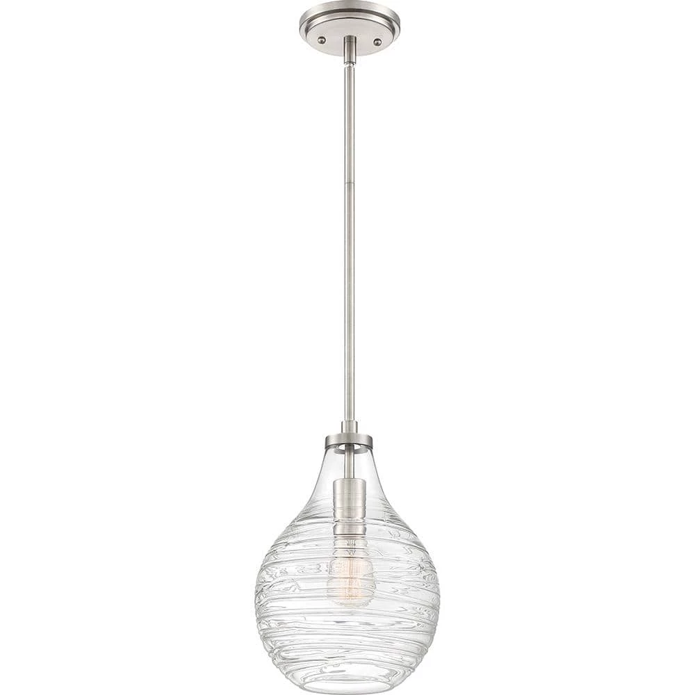 Genie 1-Light Brushed Nickel Mini Pendant by Quoizel 3 Genie 1-Light Brushed Nickel Mini Pendant by Quoizel