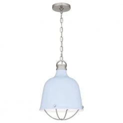 Adlington 1-Light Brushed Nickel Mini Pendant with Metal Shade by Quoizel