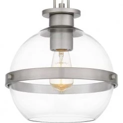 Cirillo 1-Light Brushed Nickel Globe Pendant by Quoizel -Quoizel Sales brushed nickel quoizel pendant lights qpp5605bn 44 1000