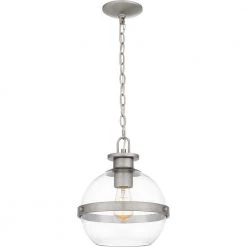Cirillo 1-Light Brushed Nickel Globe Pendant by Quoizel