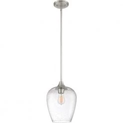 Towne 1-Light Brushed Nickel Mini Pendant by Quoizel