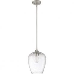 Towne 1-Light Brushed Nickel Mini Pendant by Quoizel -Quoizel Sales brushed nickel quoizel pendant lights twe1510bn c3 1000
