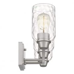 Acacia 21.5 in. 3 Light Brushed Nickel Vanity Light with Clear Water Glass by Quoizel 14 Acacia 21.5 in. 3 Light Brushed Nickel Vanity Light with Clear Water Glass by Quoizel -Quoizel Sales brushed nickel quoizel vanity lighting aca8623bn 1f 1000