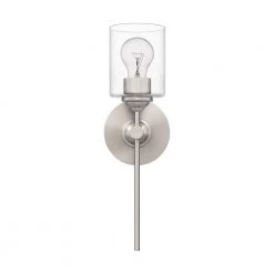 Aria 1-Light Brushed Nickel Wall Sconce by Quoizel -Quoizel Sales brushed nickel quoizel vanity lighting ari8605bn 44 1000